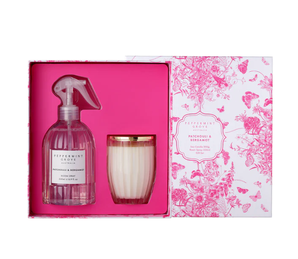 Patchouli & Bergamot Candle And Room Spray Gift Set