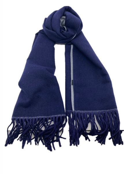 Double Sided Scarf Navy Grey
