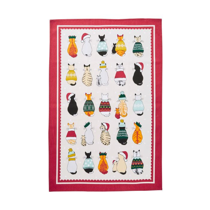 Christmas Cats Tea Towel