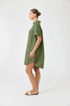 Studio Short Shirt Dress / Olive
