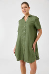 Studio Short Shirt Dress / Olive