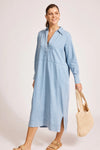 Melenia Denim Collared Dress / Denim