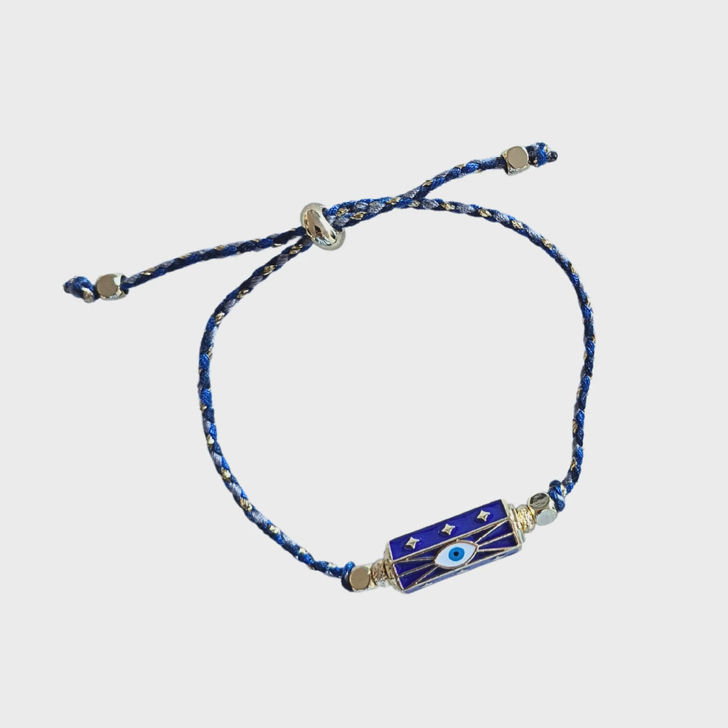 Evil Eye Cord Bracelet Blue