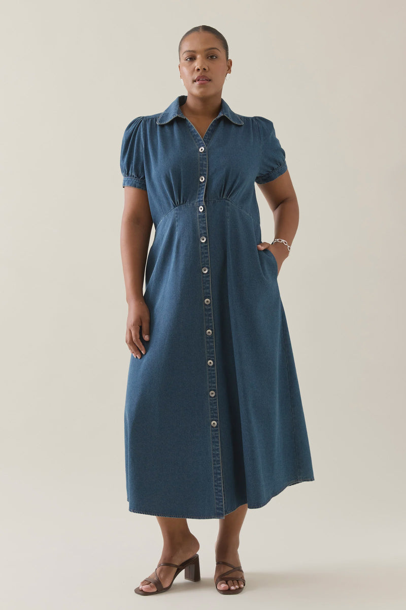 Sofie Denim Dress Maxi / Drift