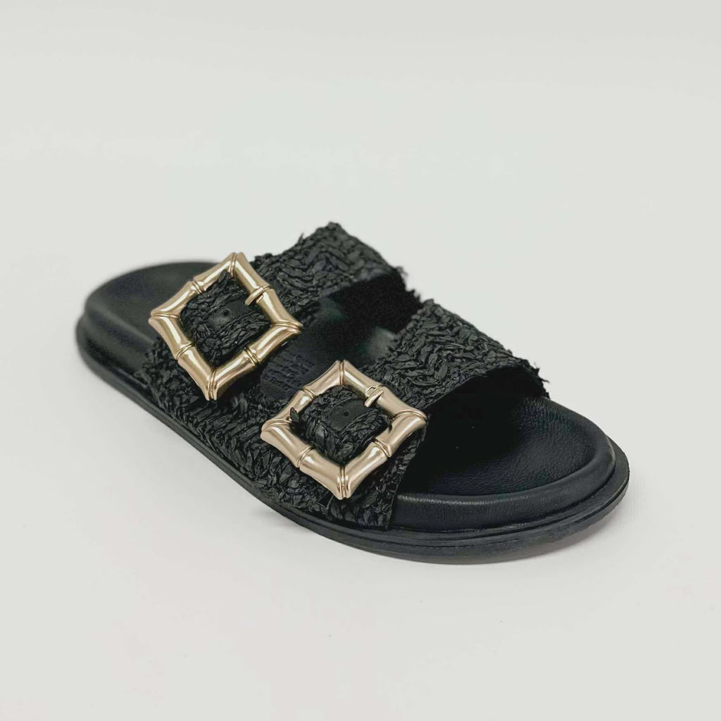 Ease Shoe Black Raffia