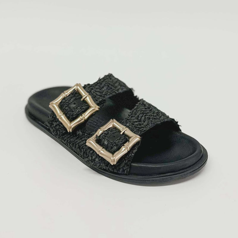Ease Shoe Black Raffia