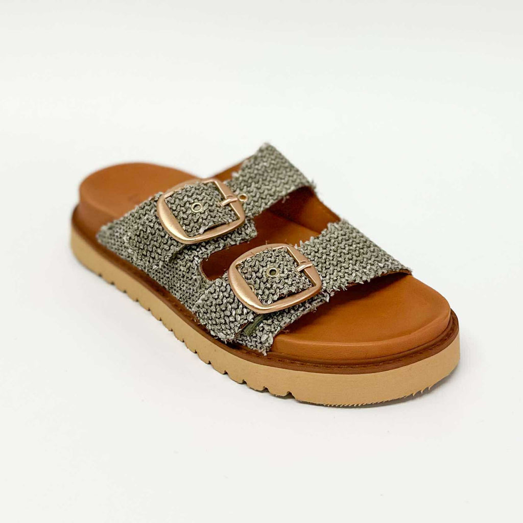Avery Shoe Khaki Raffia
