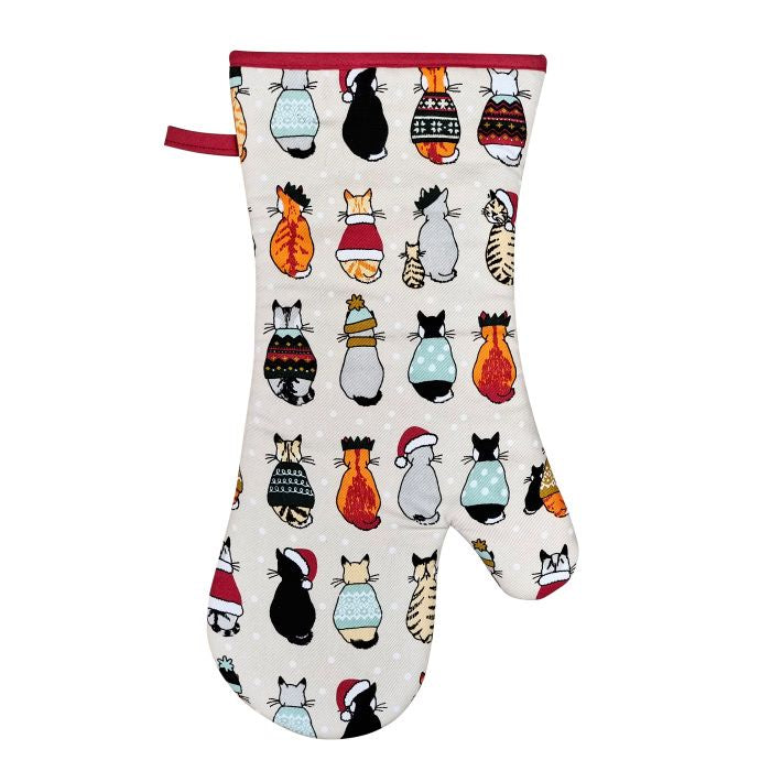 Christmas Cats Gauntlet Oven Glove