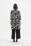 Handkerchief Hem Print Shirt Black/Cream