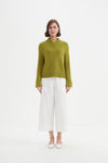 Crossover Collar Knit - Chartreuse