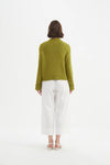Crossover Collar Knit - Chartreuse