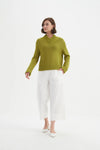 Crossover Collar Knit - Chartreuse