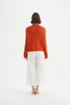 Crossover Collar Knit - Blood Orange