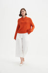 Crossover Collar Knit - Blood Orange
