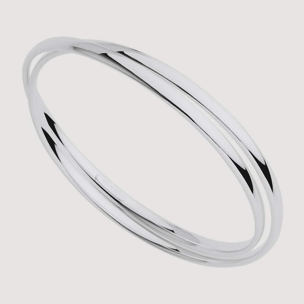 Duet Silver Bangle