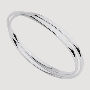 Duet Silver Bangle