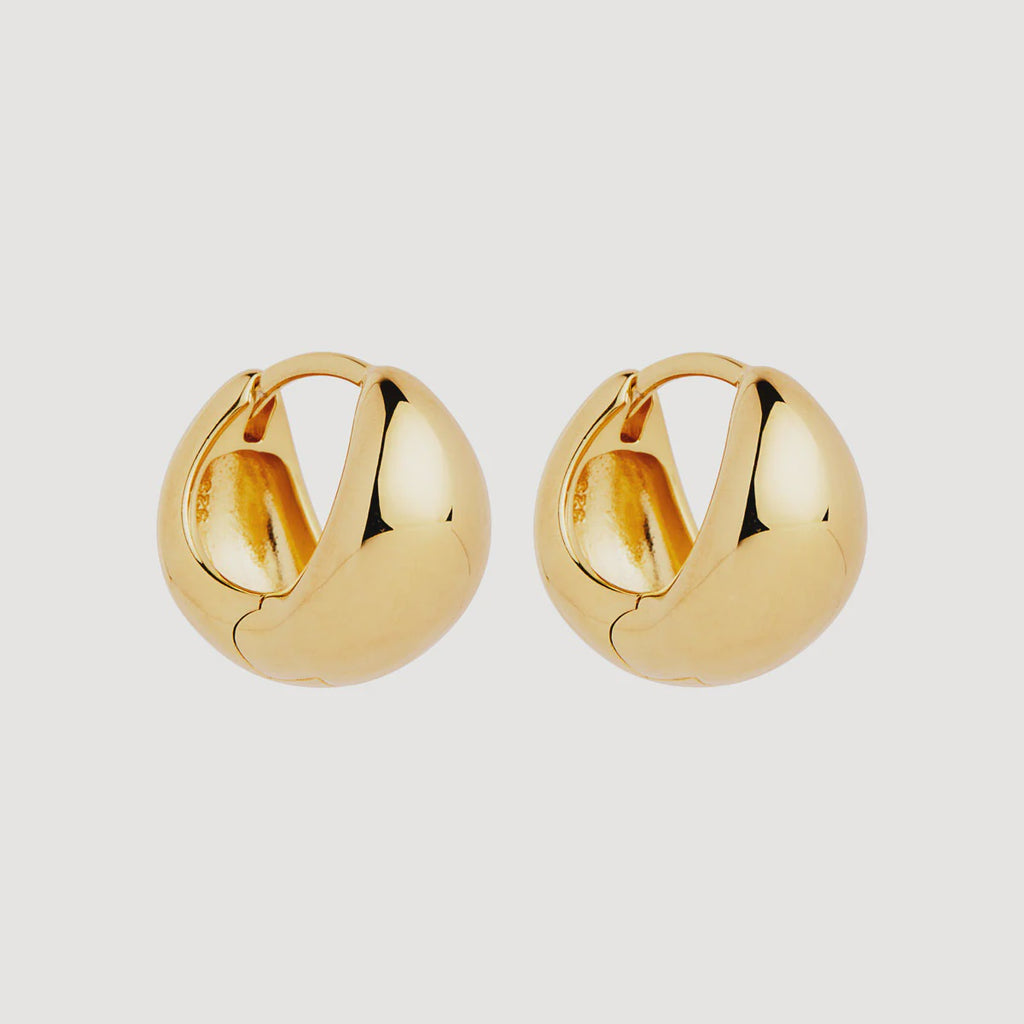 La Muse Yellow Gold Huggie Earrings