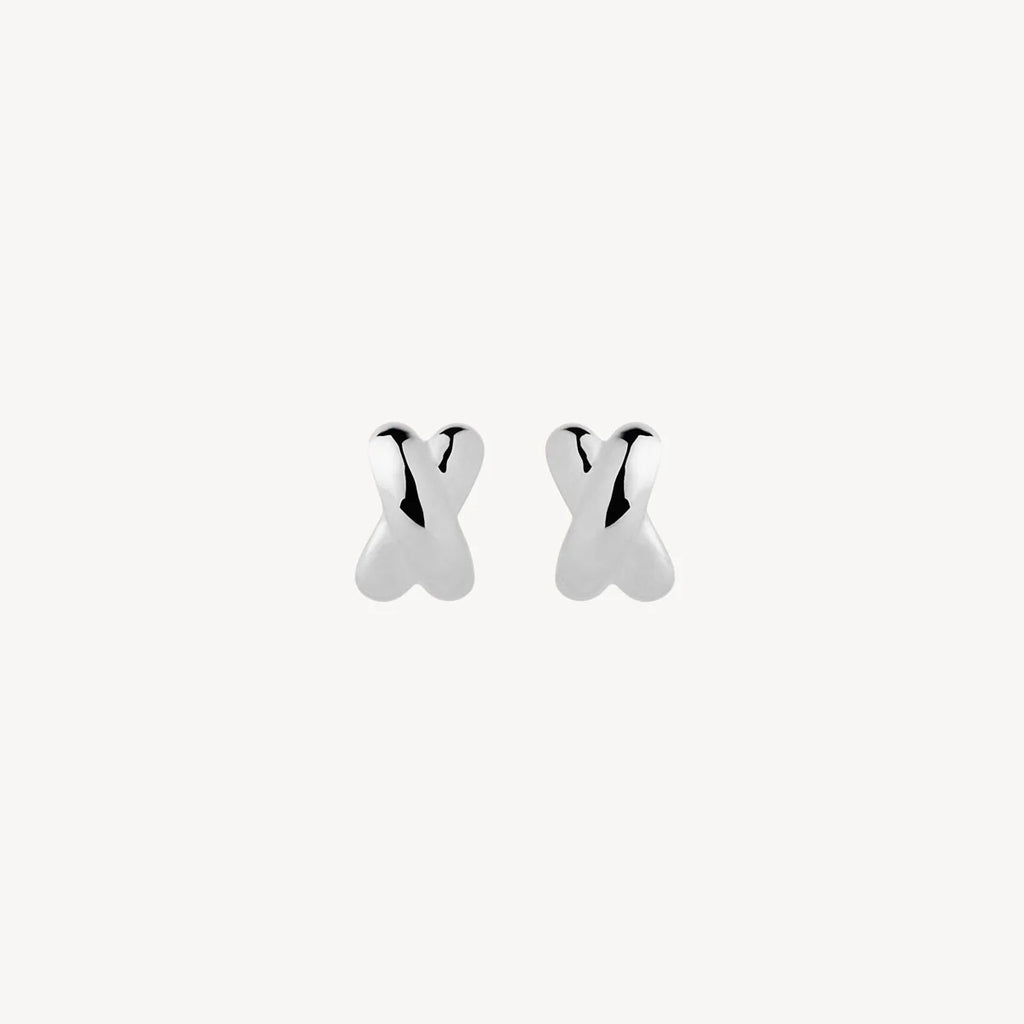 Bisous Silver Stud Earrings