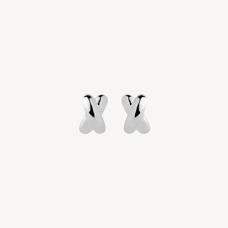 Bisous Silver Stud Earrings