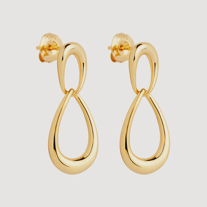 Vivante Yellow Gold Drops Grande Earrings