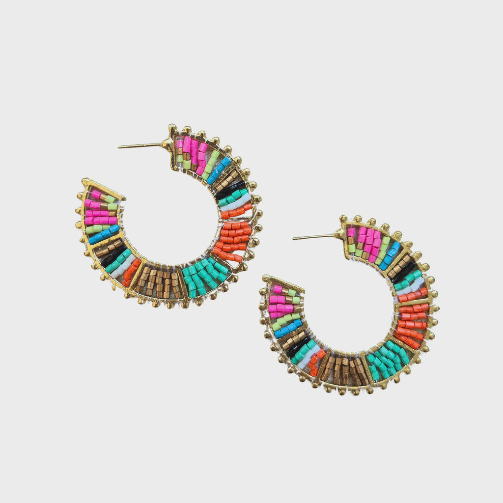 Kya Beaded Hoop Earring