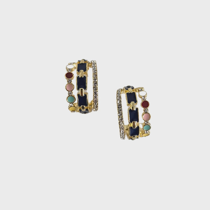 Enamel Hoop Earring Navy