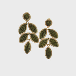 Leif Raffia Earring Olive