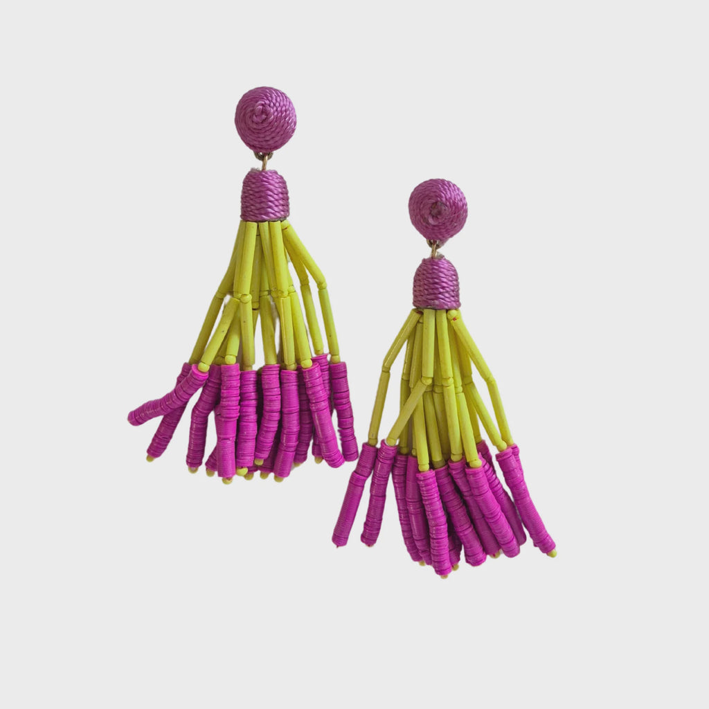 Layla Beaded Earring Pink Yellow