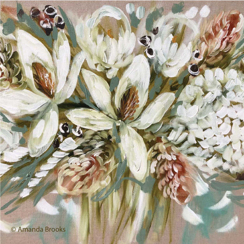 Magnolia & Banksia Hardboard Coaster Set