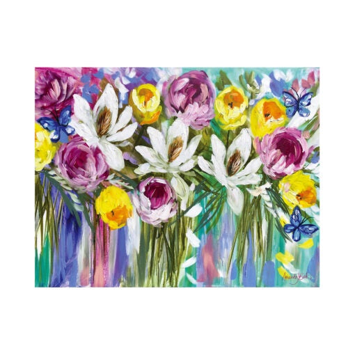 Spring Bouquet And Butterflies Hardboard Placemat Set