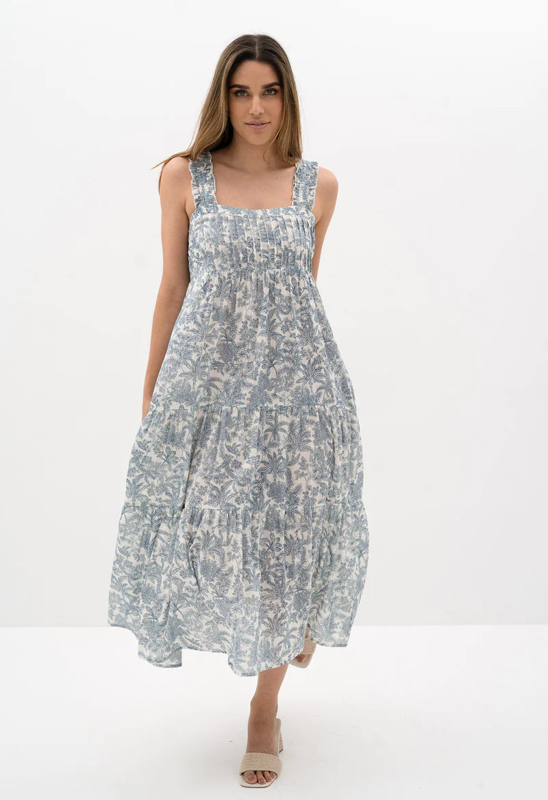 Vacay Elysian Dress Navy Print