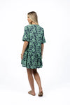Fleur Smock Dress Mint Navy