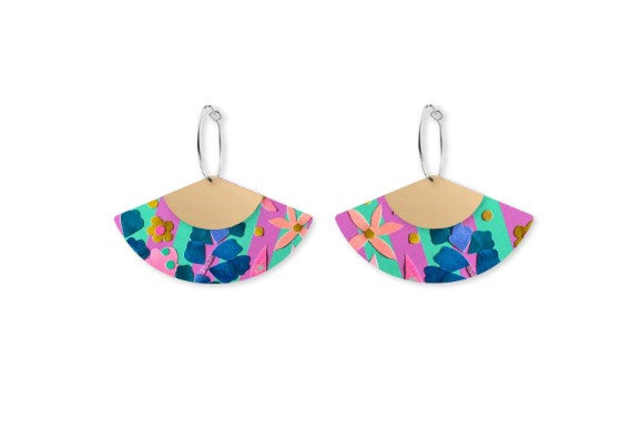 Laura Blythman Floral Scape Layered Fan Hoop