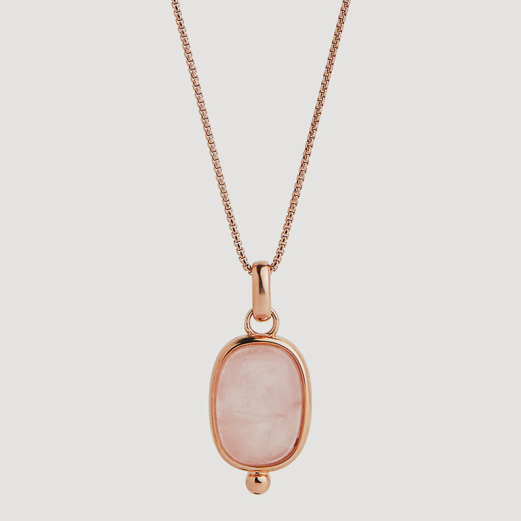 Fleur Rose Gold Rose Quartz Necklace