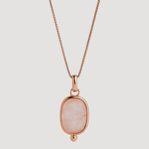 Fleur Rose Gold Rose Quartz Necklace