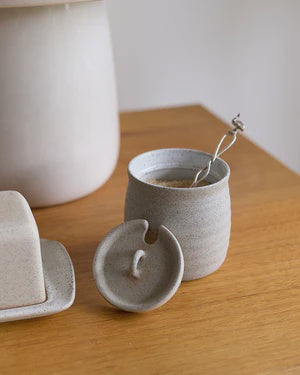 Sugar bowl with lid - White garden to table