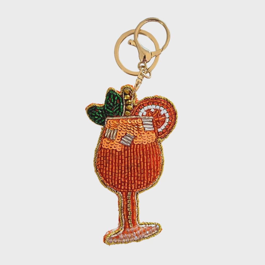 Beaded Keychain Aperol Spritz
