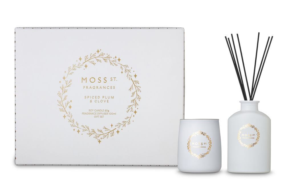 Spiced Plum & Clove Mini Candle & Diffuser Set