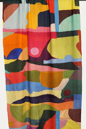 Wool Painted Shapes Scarf