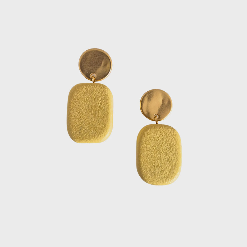 Samantha Wood Earring Yellow