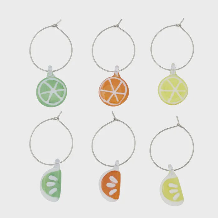 Citrus Wine Charms S/6
