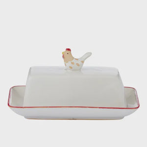 Charlie Chook Ceramic Butter Dish