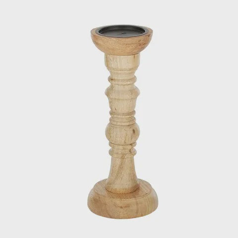 Kiele Wood Candle Holder / 12x31cm
