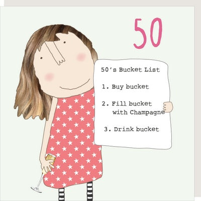 Girl 50th Bucket List Card