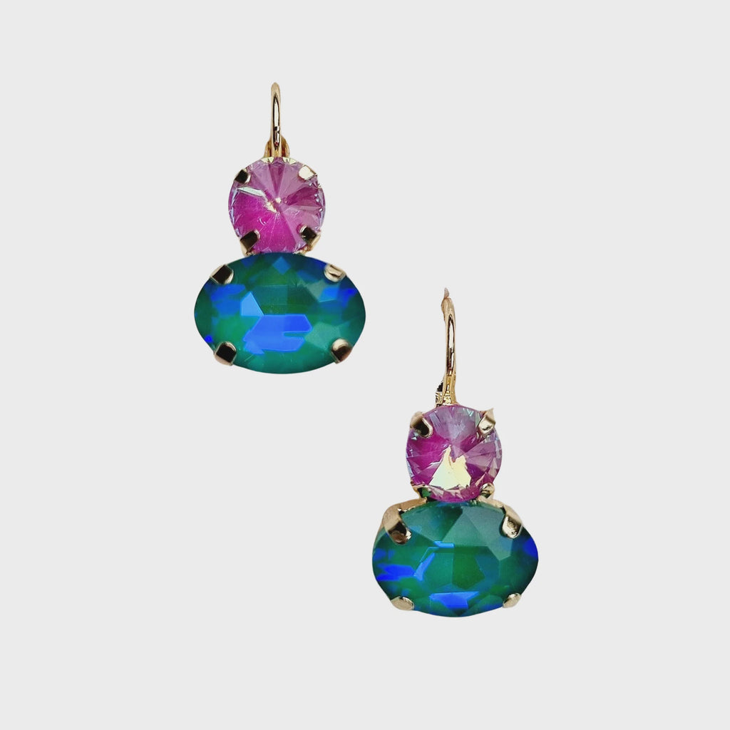 Angelique Gem Earring Pink And Green