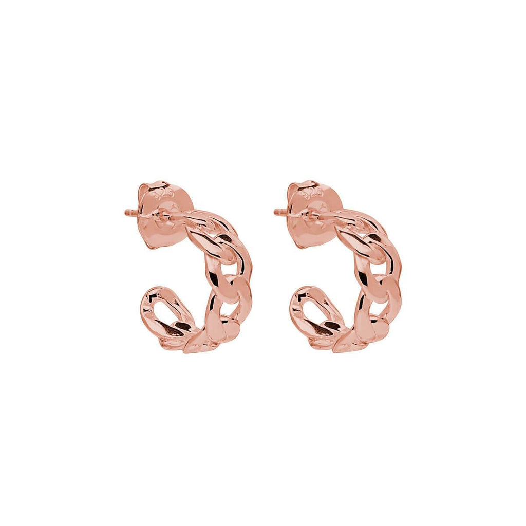 Curb Small Rose Gold Hoop Earring