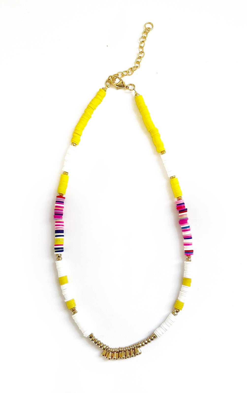 Stack Bead Yellow Necklace