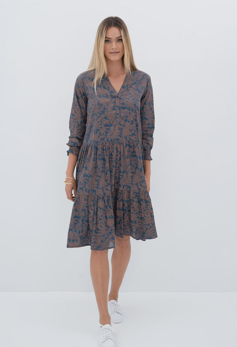 Milos Elysian Dress Tan Print