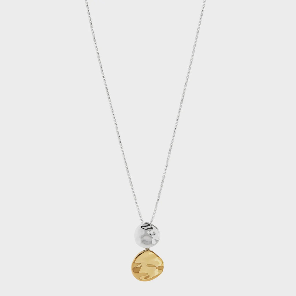 Shard Two Tone Double Disk Necklace