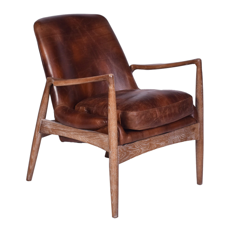 Leather Armchair Distressed Brown
